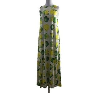 Chetta B Vintage Lemon Lime Novelty Dress Womens‎ 8 Sleeveless Midi